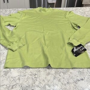Southern Lady Bold Lime Mock Neck Top NOS